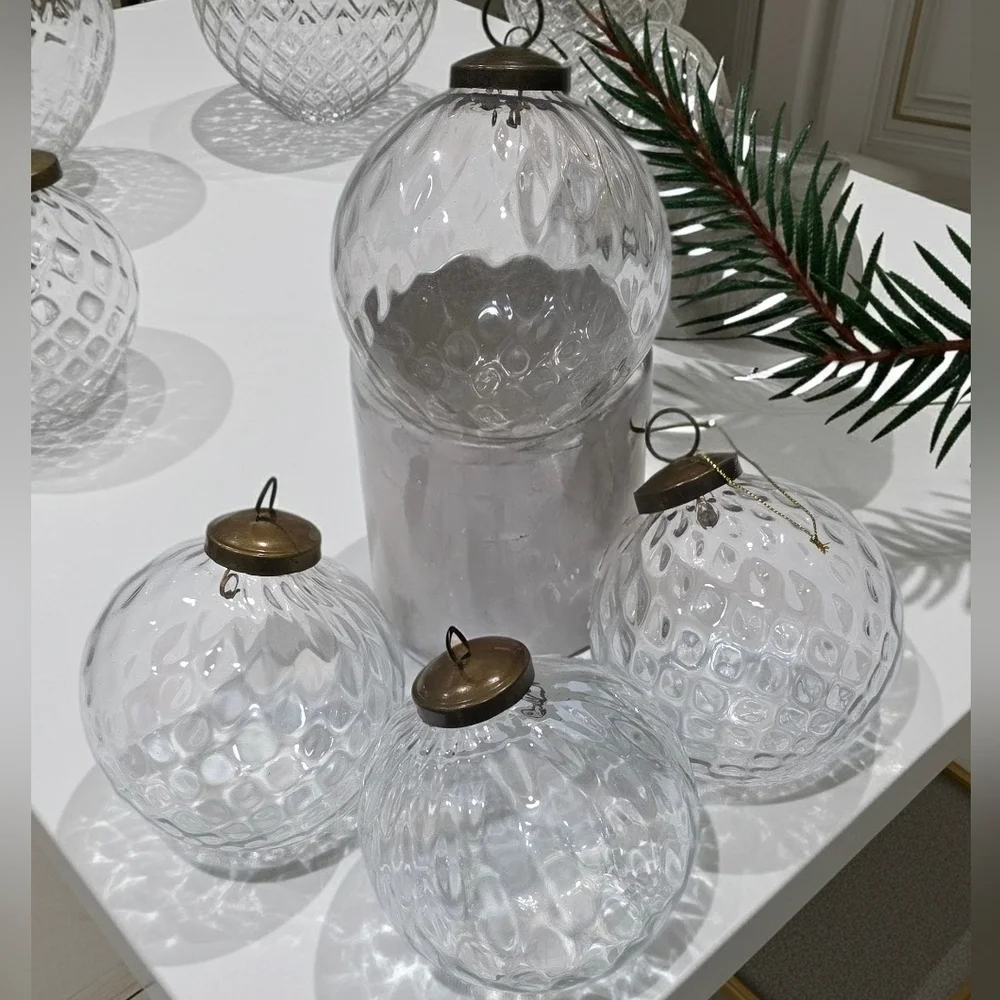 Elegant Clear Glass Holiday Ornaments